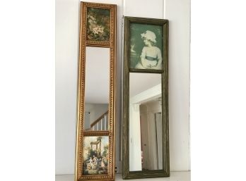 Pair Of Mirrors With Victorian Prints