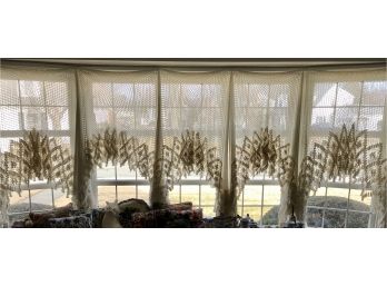 7 Panels Of Unique County Curtians Fish Net Canopy Tops Turned Into Curtains
