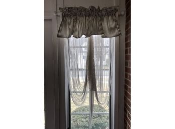 Set Of 5 Beautiful Striped Valence And German Drop Curtains