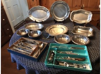 Stainless Steele Plates And Silverware
