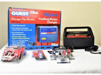 Guest 15 Amp Trolling Motor, Everstart 10 Amp Boating/RV Fully Automatic/manual Battery Charger And More