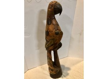 Hand Carved Solid Wood Parrot