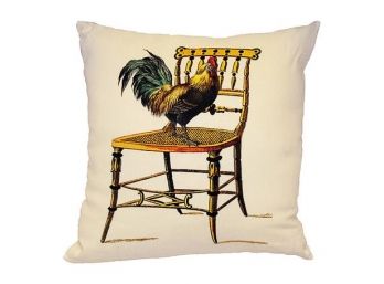 Rooster On A Chair Ox Bow Decor Pillow - Brand New (Retail $125)