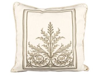Mocha Ornamental Design Ox Bow Decor Pillow - Brand New (Retail $125)