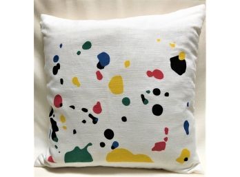 Splatter Design On White Ox Bow Decor Pillow - Brand New (Retail $125)