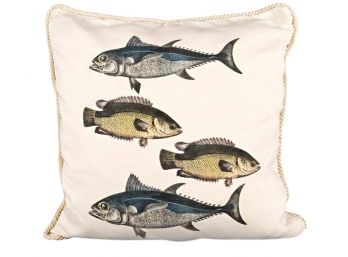 Tuna And Climbing Perch Ox Bow Decor Pillow - Brand New (Retail $125)