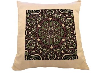 Fern Green And Burgundy Ox Bow Decor Pillow - Brand New (Retail $125)