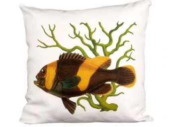 Striped Coral Clown Fish Ox Bow Decor Pillow - Brand New (Retail $125)