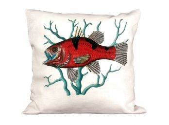 Red Mullet Ox Bow Decor Pillow - Brand New (Retail $125)
