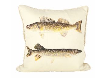 Northern Pike And Walleye Pike Ox Bow Pillow - Brand New (Retail $125)