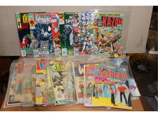 Nice Assortment Of Comic Books - Some Vintage - Jughead, Ka-Zam, Archie's, Spiderman And More