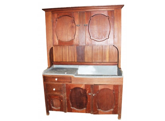 Beautiful Antique Wood Two Piece Dry Sink