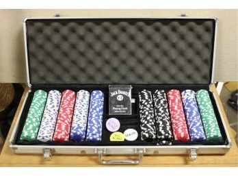 Poker Chip Set W/Silver Storage Case