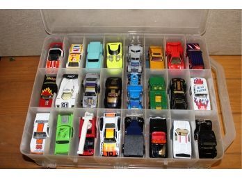 Mixed Assortment Hot Wheels & Matchbox Die Cast Collectible Toy Cars & Case