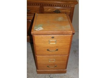 Vintage Two Drawer Oak Filing Cabinet