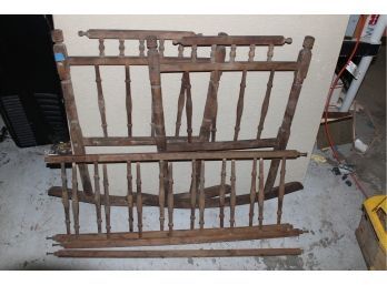 Antique Wood Infant Rocking Bassinet Crib