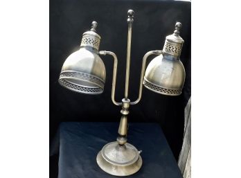 Vintage Double Brass Student Desk Lamp
