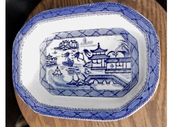 Blue And White Ashworth Brothers England Transferware Serving Dish