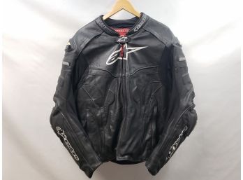 Men's Alpinestar Celer Moto Motorcycle Black & White Leather Jacket-US Size 48