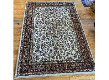 Machine Made Rug With Ivory Field