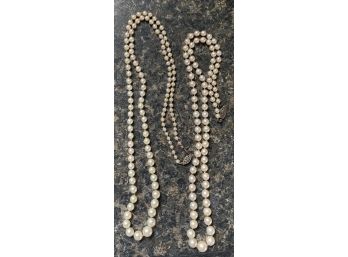 Two Faux Pearl Necklaces