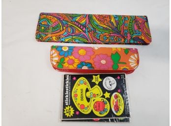 Vintage Mod Hippie School Supplies And Phone Book