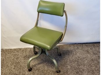 Mid Century Olive Green Swivel Rolling Industrial Office Desk Chair