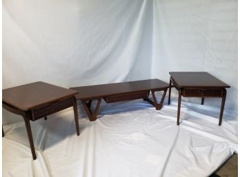 Wonderful Trio Lane Perception Mid Century Scandinavian Designed Coffee Table And End Tables