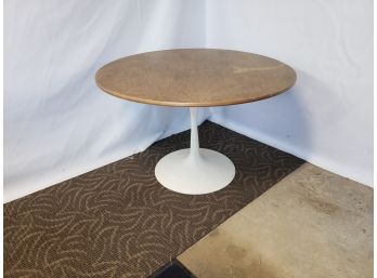 Tulip Table Metal Mid Century With Wood Round Top