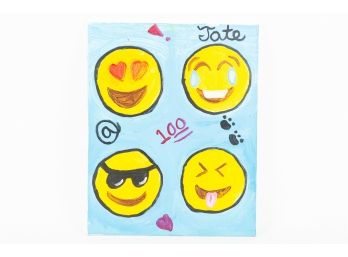 Contemporary Fun Colorful Emoji Art Signed Tate