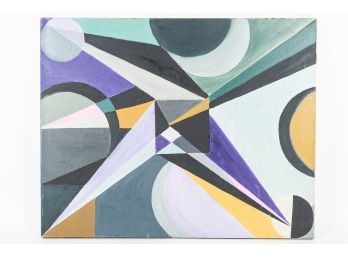 Geometric Acrylic Abstract Painting On Canvas