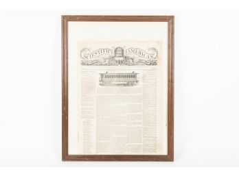 Framed Page New York August 28, 1845 Scientific American Front Page