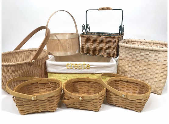 Eight Baskets In Assorted Sizes & Shapes