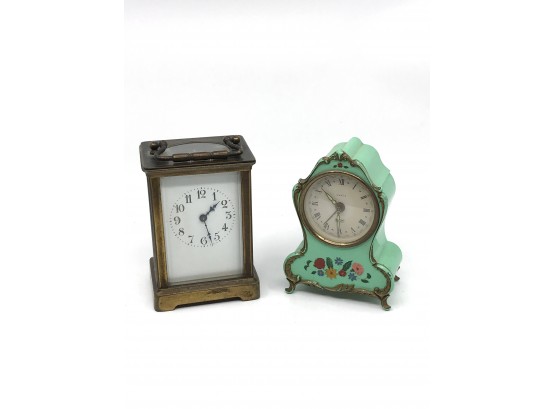 Two Vintage Diminutive Clocks
