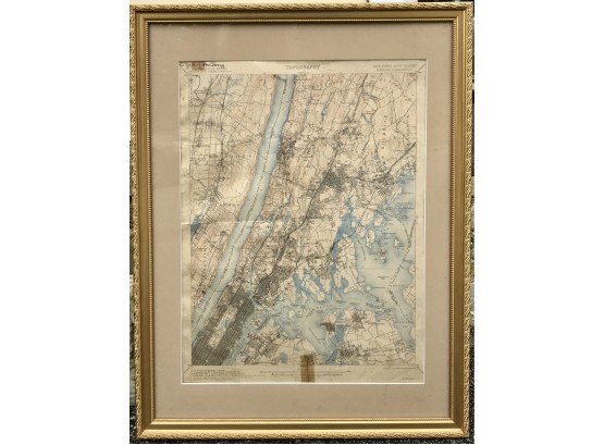 Framed Map Of Westchester, NYC & NJ
