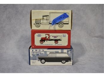 Trio Of  Vintage Replica Truck Banks