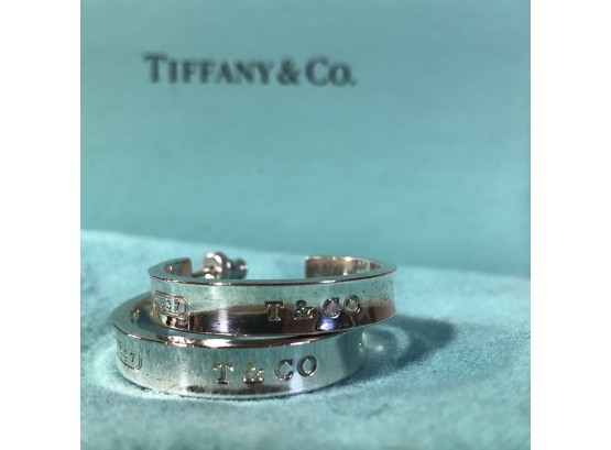 Fabulous Pair Of Tiffany & Co Sterling Silver Earrings (From 1837 Collection) VERY NICE !