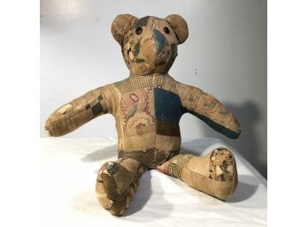 Amazing Folk Art 'Quilt' Teddy Bear - From Sylva, North Carolina-Made In 1920