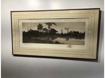 Two Antique Fantastic Signed Etchings (Both Signed) Two Different Artists  (But Similar Scenes)