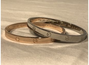(J38) Two Cartier STYLE Love Bracelets - Beautiful Pieces - HIGH Quality