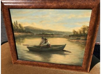 Tim Ashkar Painting - Signed ASHKAR 91' - Row Boat Oil On Canvas - LISTED ARTIST