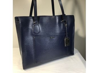 Fantastic Dark Blue RALPH LAUREN Hand Bag $495 Retail Price LIKED NEW !