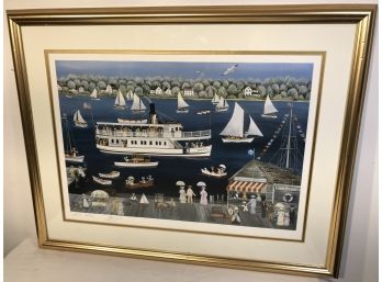 Framed MYSTIC SEAPORT Print By Carol Dyer - Signed / Numbered Print 'Summer' 231/850
