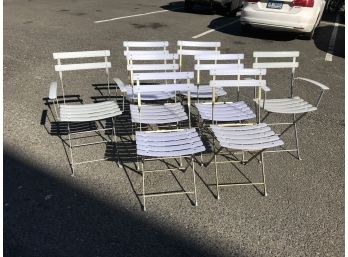 Fantastic Lot Of Eight (8) Bistro Chairs By MOULIN GALLAND - Made In France 4/Side - 2/Arm