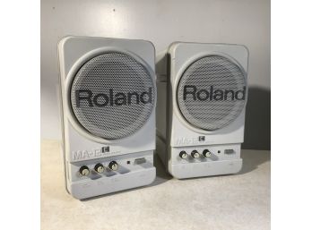 Two Like New - ROLAND MA-12 Studio Monitors - Speakers  / Commercial Quality TESTED WORKS