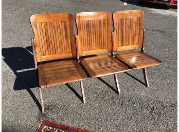 Antique 'Triple Seat Folding Bench