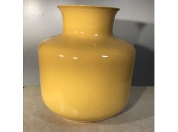 Fantastic Chinese MK-BO-JIA Vase HUGE Piece - Yellow Exterior W/Robins Egg Blue Interior