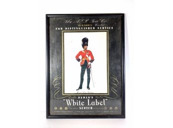 Vintage - The A+P Tea Company  - Dewars - White Label- Scotch Ad Sign