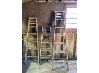 3 Wooden Ladders - All In Good Shape