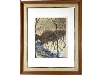 Original Watercolor - Snowy Streamside